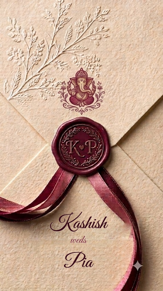 Kashish weds Pia Auspicious Wedding Envelope